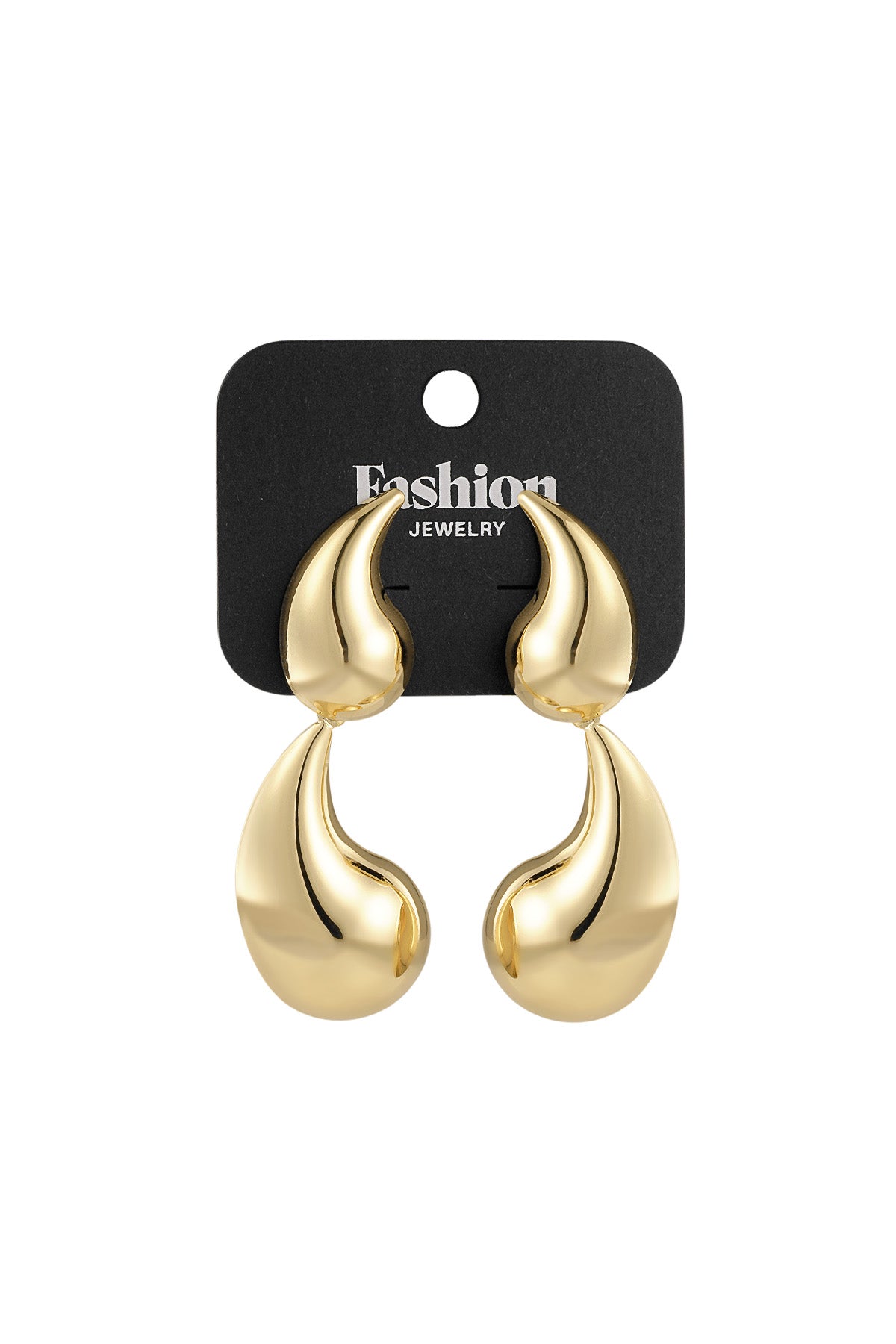 Double drop oorbellen - goud