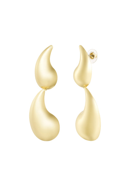 Double drop oorbellen - goud